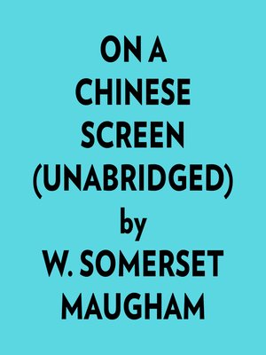 cover image of On a Chinese Screen (Unabridged)